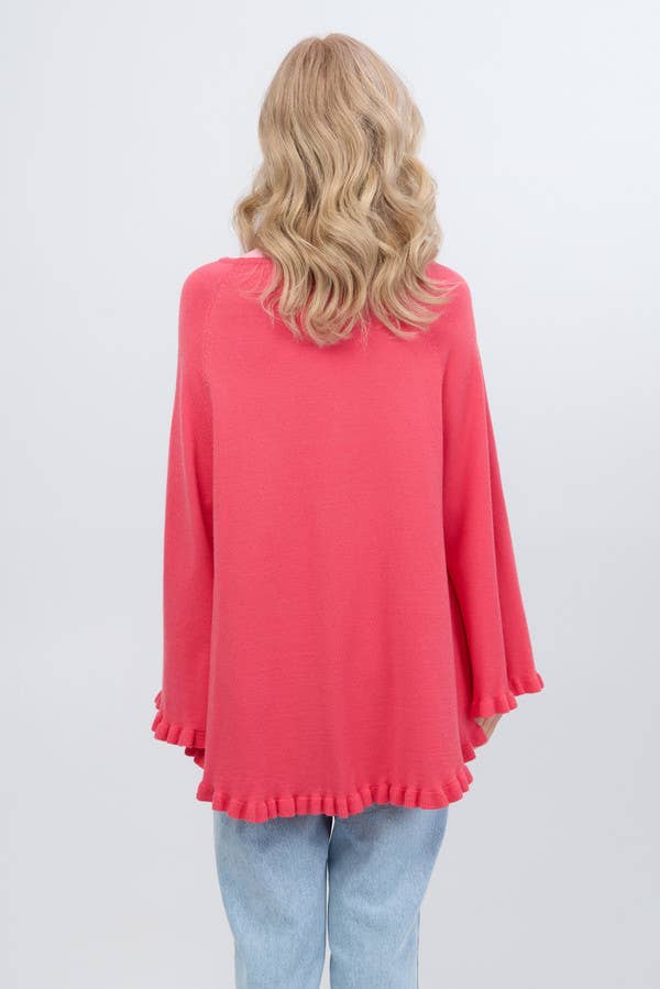 SAACHI - Wholesale Poncho - Women's - Talia Ruffled Hem Poncho Sweater25