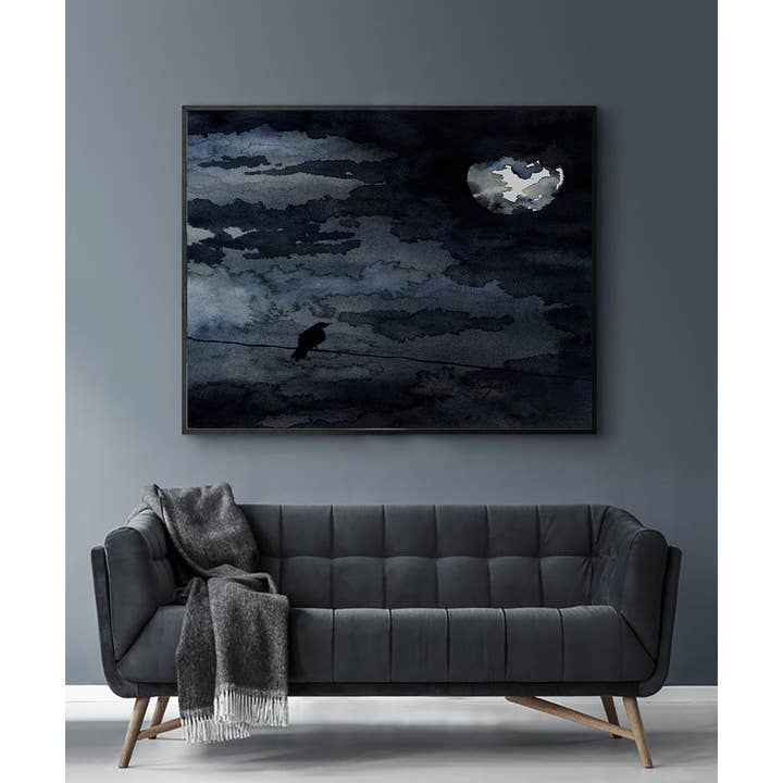 Moonlit Raven - Impression d'art pour la vente par Brazen Design Studio