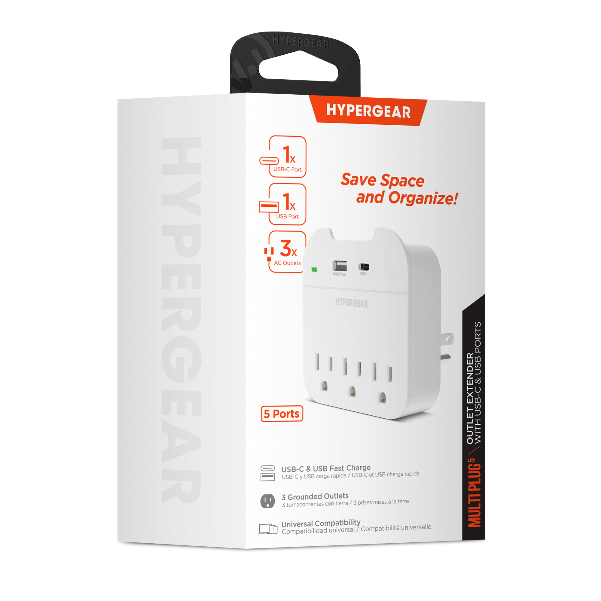 JupiterGear Home - Venta al por mayor Adaptador de corriente - Ladrón de Pared HyperGear con 3 Enchufes7