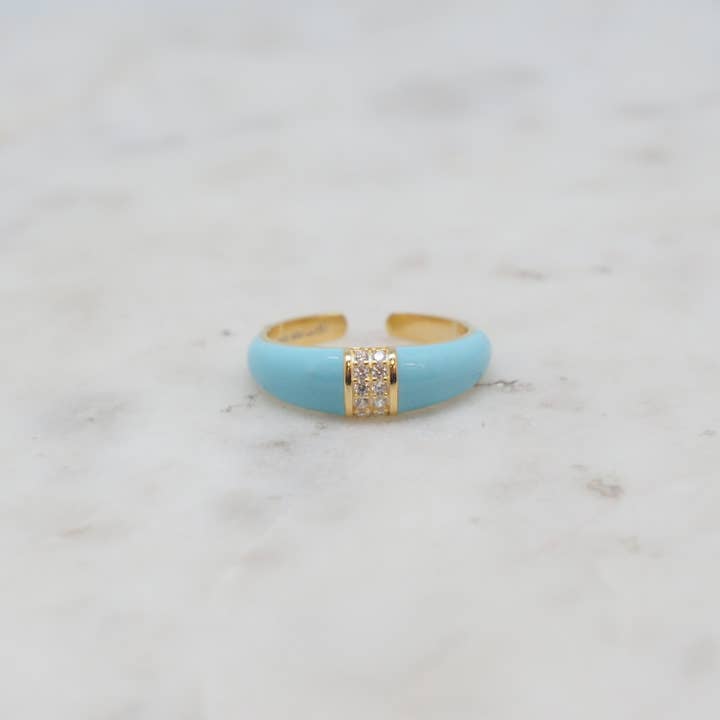 NIIKI PARIS - Wholesale Multi-Stone Ring - Popiglam blue - 925 Silver Ring NR944B