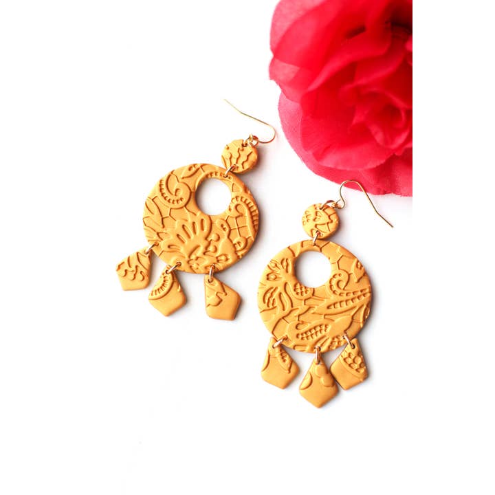 Skye Eclisse Jewelry - Vendita all'ingrosso Orecchini pendenti - Orecchini messicani in oro per donna, orecchini Frida Kahlo5