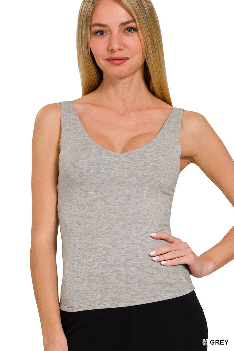 Vanilla Monkey - Wholesale Tank Top - Women's - Rayon Double Layered V-neck Tank Top1