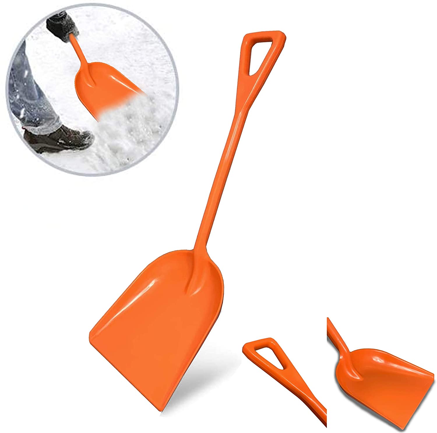 Ashman Online - Wholesale Garden Tool - Ashman Plastic Snow Shovel with Fiberglass Handle Multi-Purpose Polypropylene Shovel.1