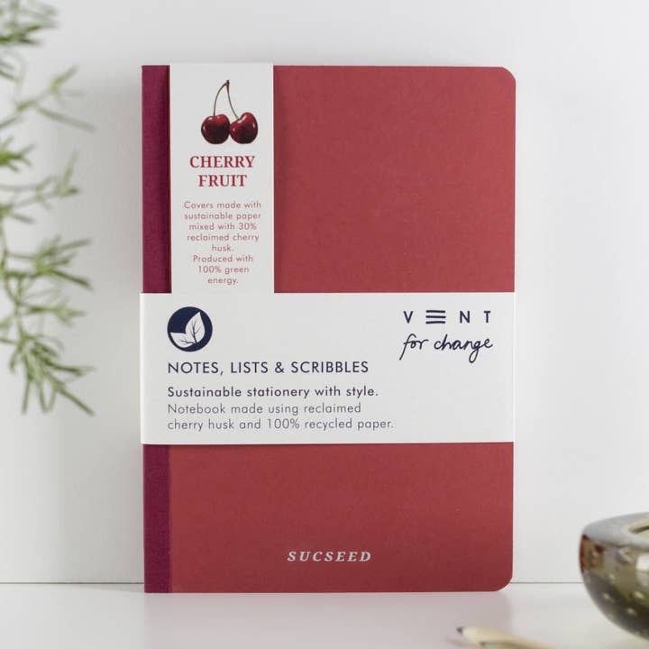 VENT for Change - Wholesale Notebook - Notebook A5 Recycled - Sucseed Cherry Husk0