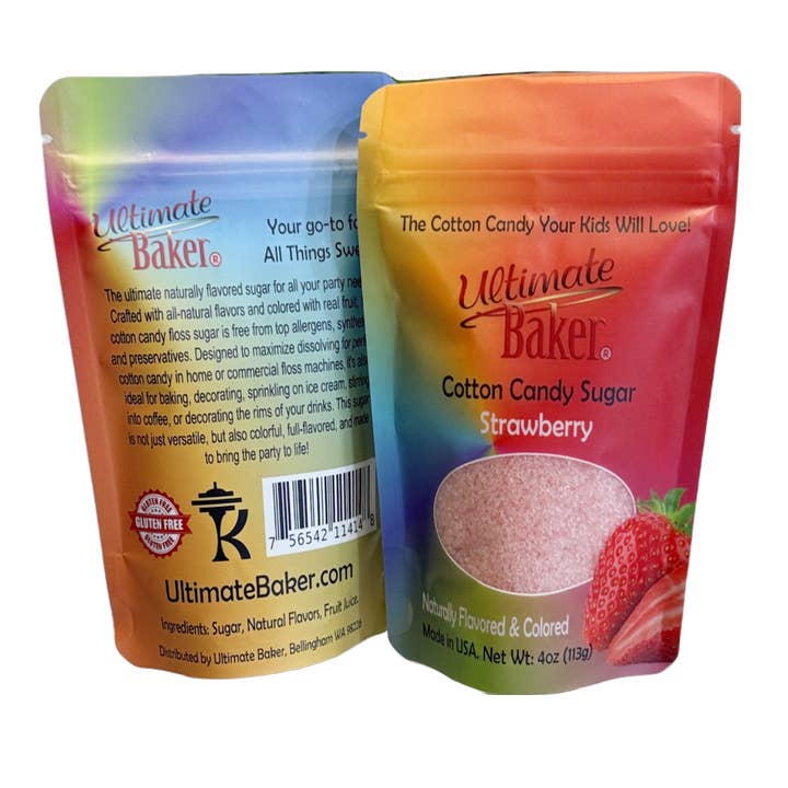 Ultimate Baker Cotton Candy Sugar Strawberry (1x4oz Bag) for wholesale by Ultimate Baker