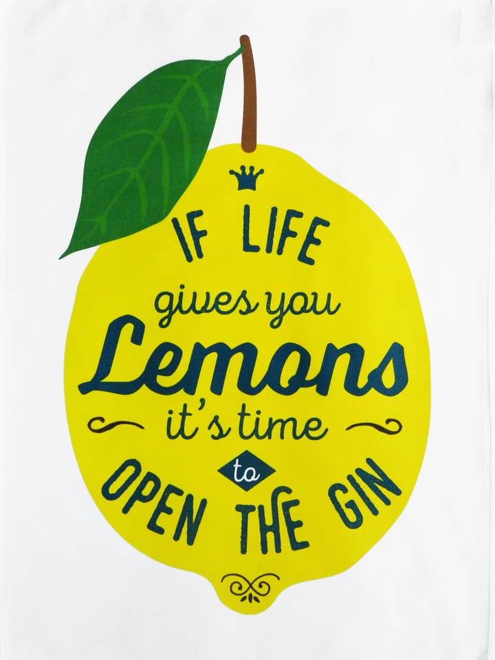 Si la vie vous donne des citrons, il est temps d'ouvrir le Gin - Large pour la vente par Half a Donkey