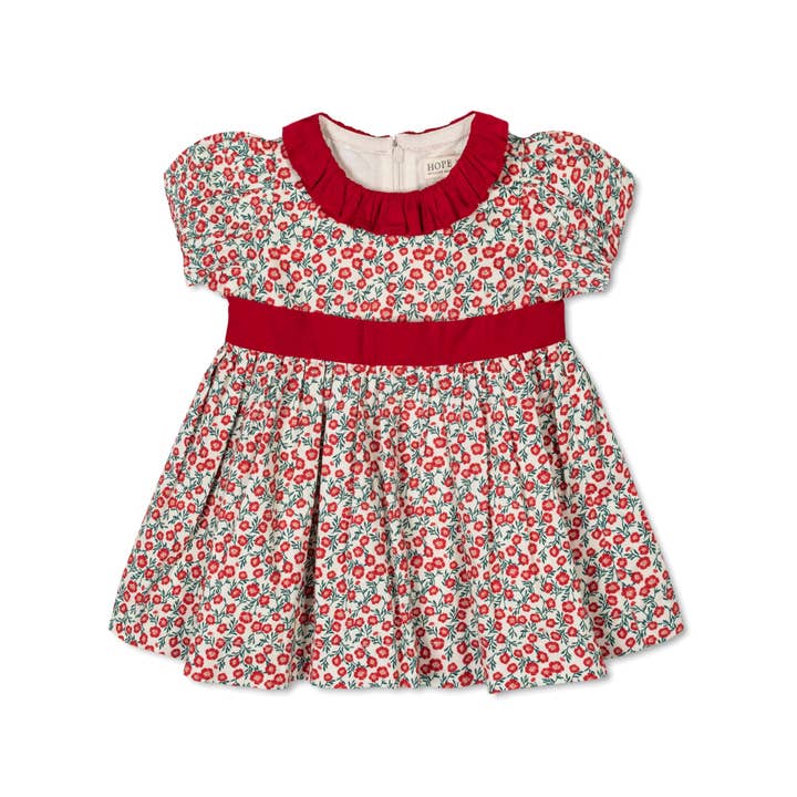 Robe en satin à col à volants organique - Bébé pour la vente par Hope and Henry