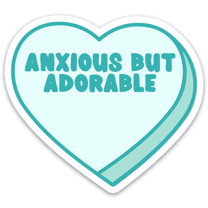 Funny Anxiety Sticker Heart Vinyl Sticker Mental Health Gift for wholesale by R is for Robo