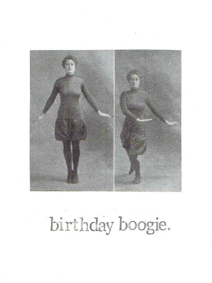 Birthday Boogie Vintage Dancing Lady Card | Weird Funny Birthday Card for wholesale by BlueSpecsStudio