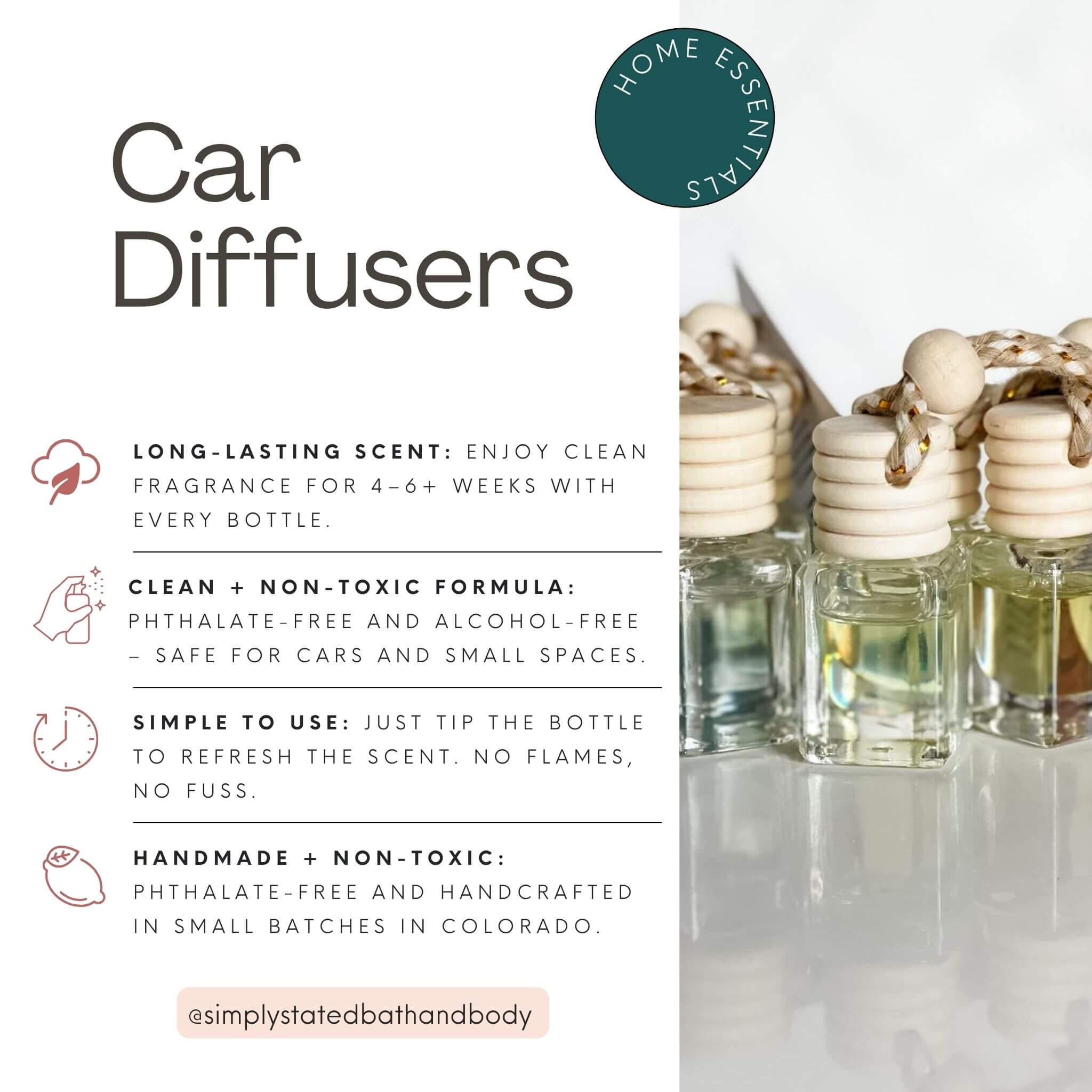 Simply Stated Bath & Body - Wholesale Car Freshener - Unisex - Fall/Winter Car Diffusers-Limited Edition Seasonal Scents9