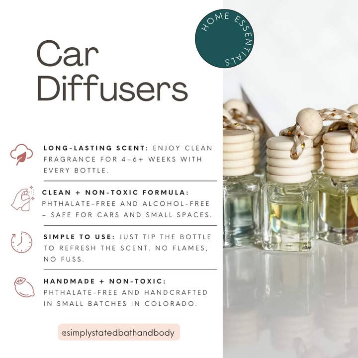 Simply Stated Bath & Body - Wholesale Car Freshener - Unisex - Fall/Winter Car Diffusers-Limited Edition Seasonal Scents9