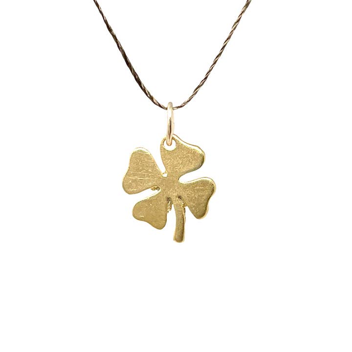 Collier/bracelet en soie à 4 feuilles en trèfle doré INTENTION pour la vente par Jennifer Shon Jewelry