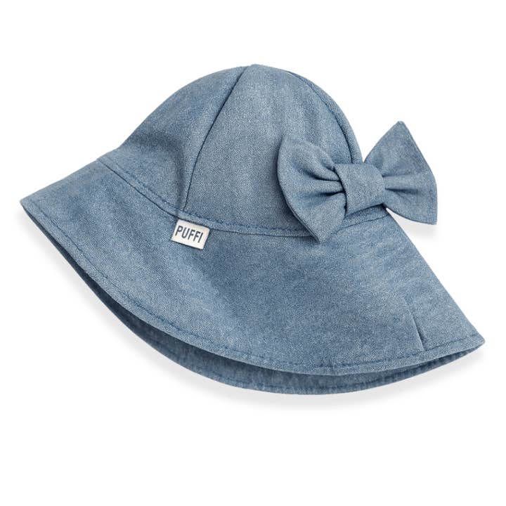 Otroški poletni klobuček z mašno, Jeans for wholesale by PUFFI