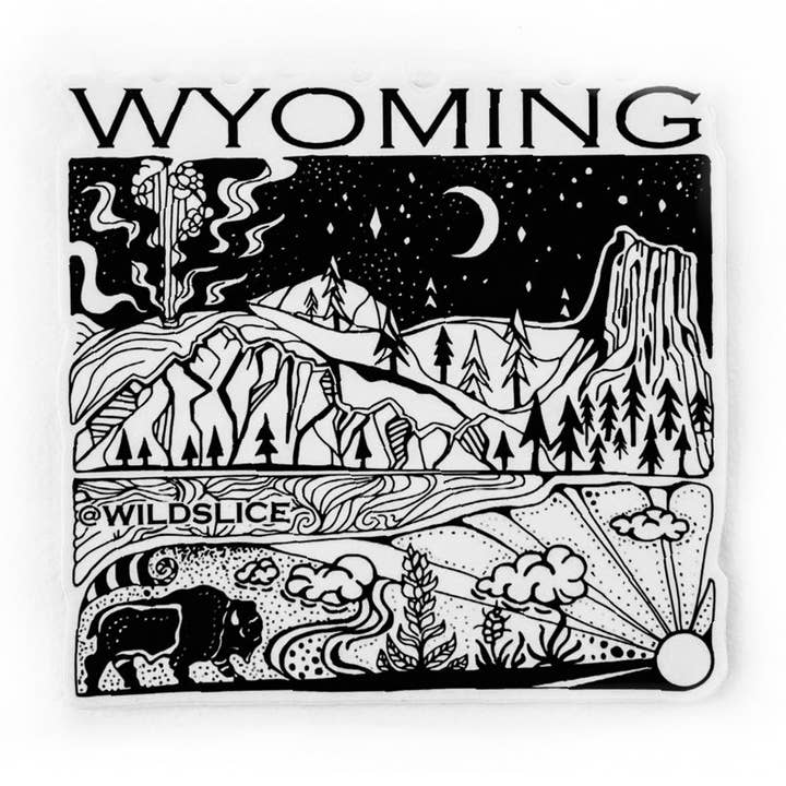 Wyoming State 4" klistermärken för wholesale av Wild Slice Designs
