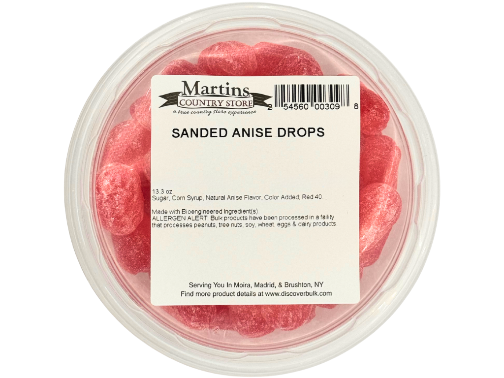 Martin's Country Store LLC - Wholesale Hard Candy - SANDED ANISE DROPS 13.3oz3
