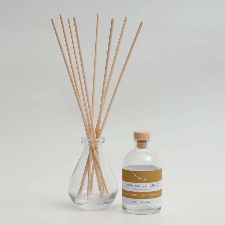 Dark Honey & Tobacco Reed Diffuser for wholesale by The Mewstone Candle Company