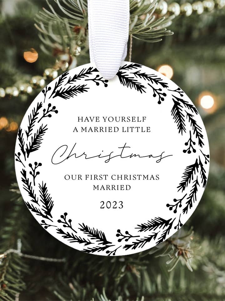 Generic Our First Christmas Married 2023 Ornament | Custom N for wholesale by Notes in Knots