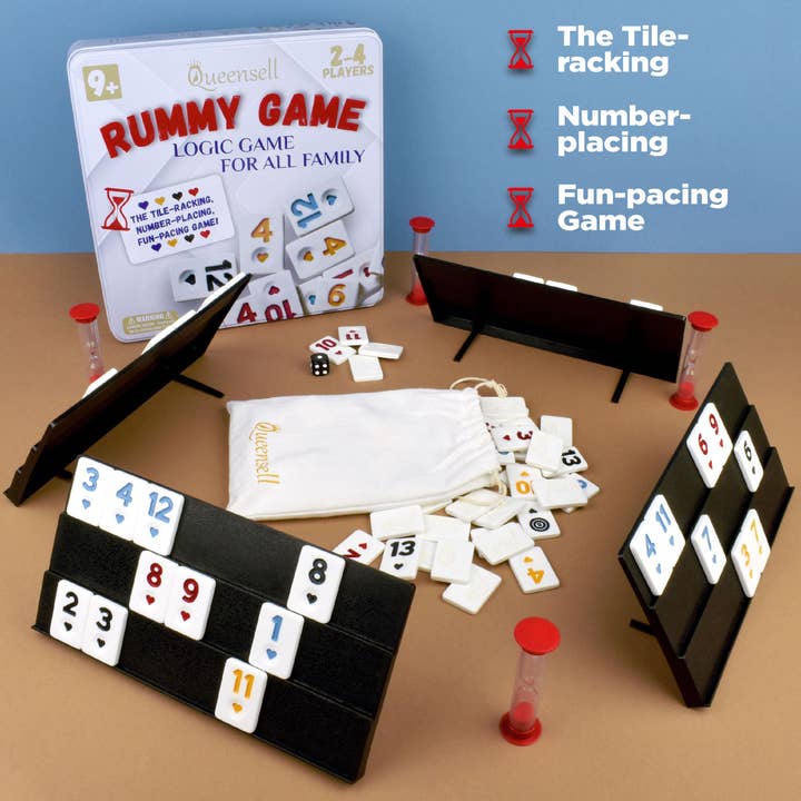Queensell - Wholesale Board Game - Rummy Cube Game with Case, Board Game for Kids and Adults