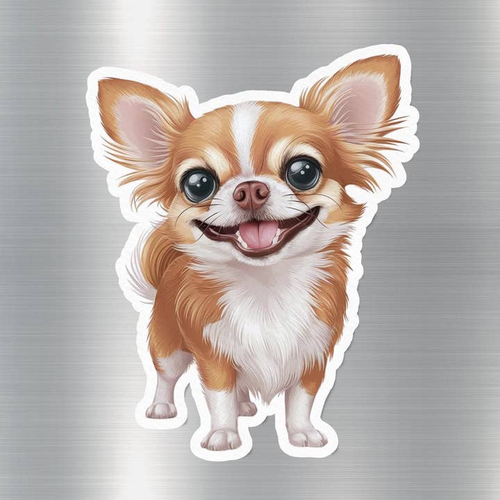Happy Chihuahua Dog Sticker for wholesale by GraffMerch.com