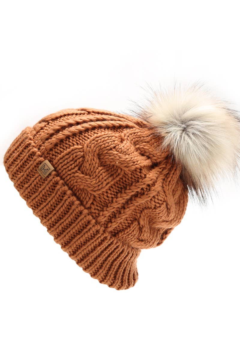 Fashion City - Wholesale Beanie - Women's - Women's Faux Fur Pom Beanie Hat with Sherpa Lining10