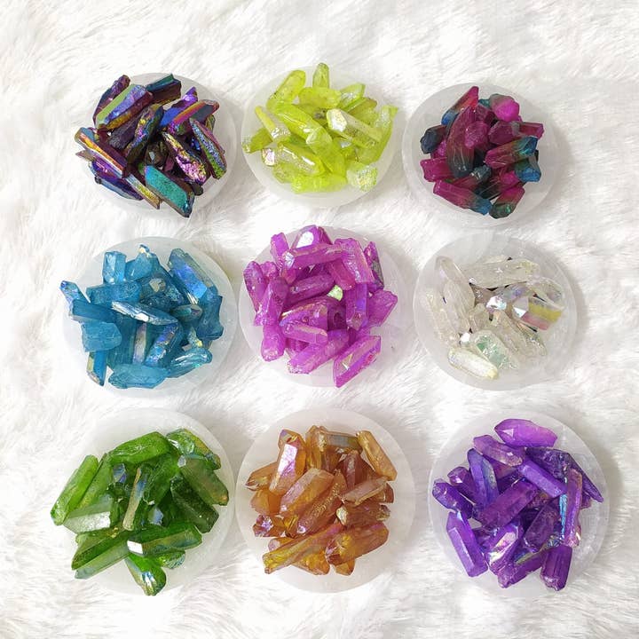 Soothing Crystals - Wholesale Spiritual Stone/Crystal - Angel Aura Quartz Points | Raw Rainbow Aura Points3