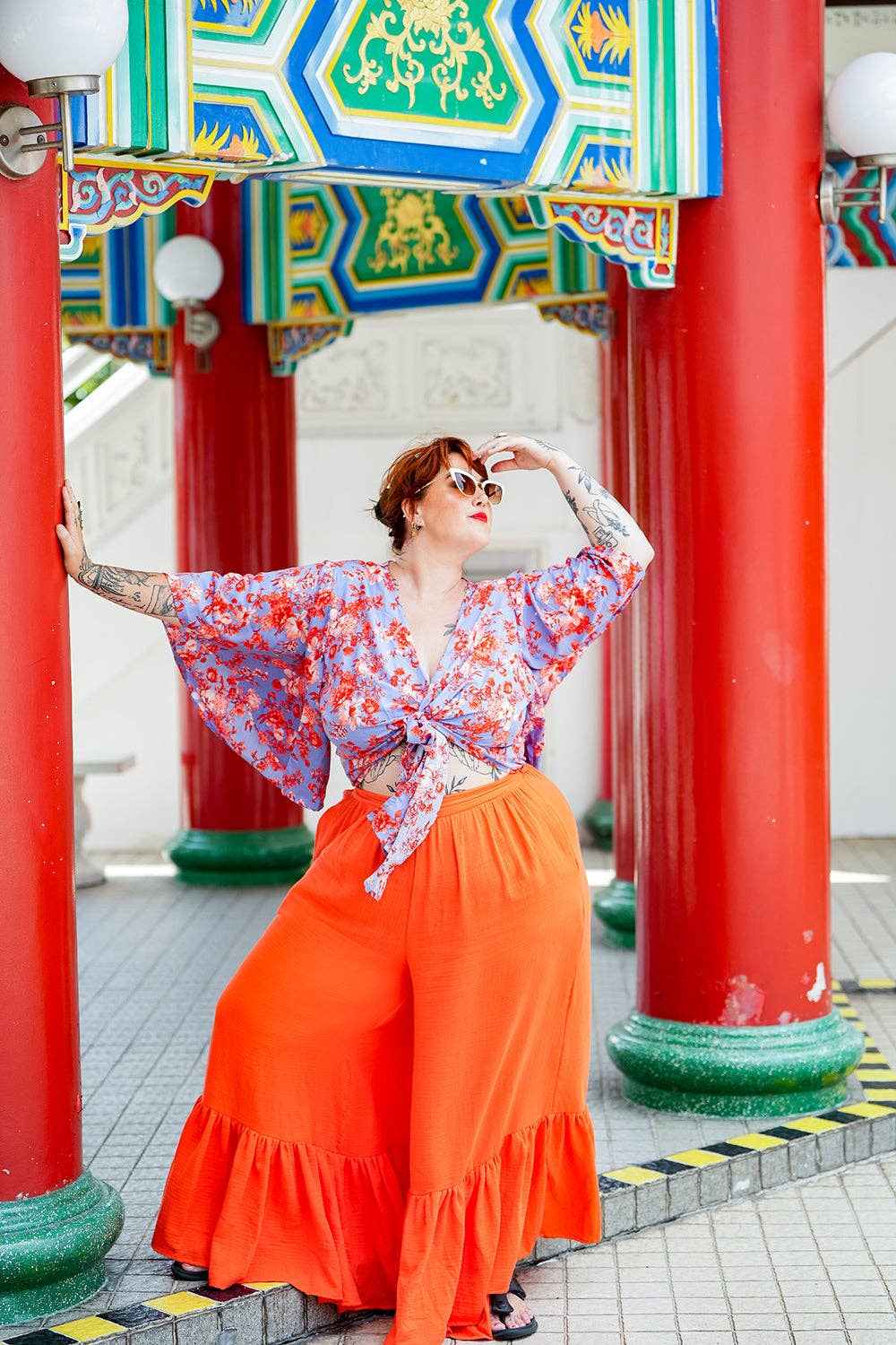 Jinx the label - Wholesale Blouse - Women's - Renesme Wrap Top - Sunset Prism8