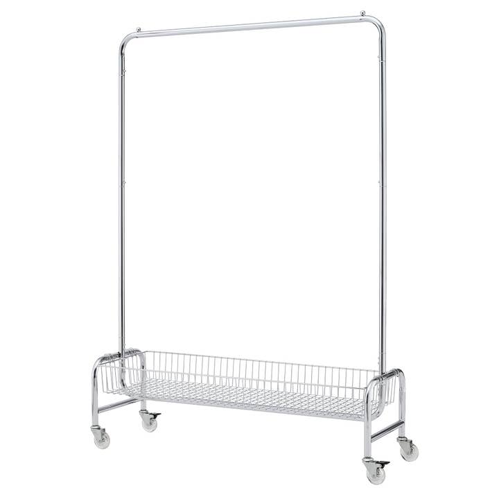 39F Inc. - Wholesale Coat Rack - Set of 2 Heavy Duty Rolling Garment Rack with Basket&Wheels3