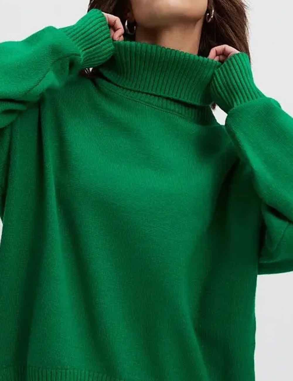 Sweetkama - Wholesale Knit Sweater - Women's - Ladies Solid Color Turthleneck Long Sleeves Knit Sweater4