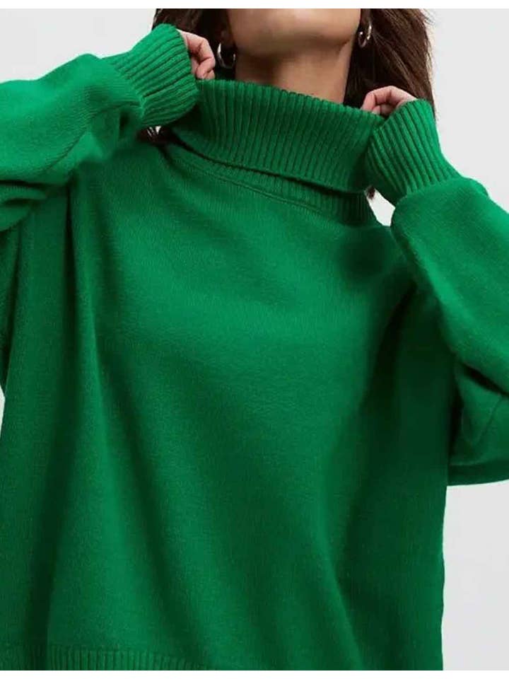 Sweetkama - Wholesale Knit Sweater - Women's - Ladies Solid Color Turthleneck Long Sleeves Knit Sweater4