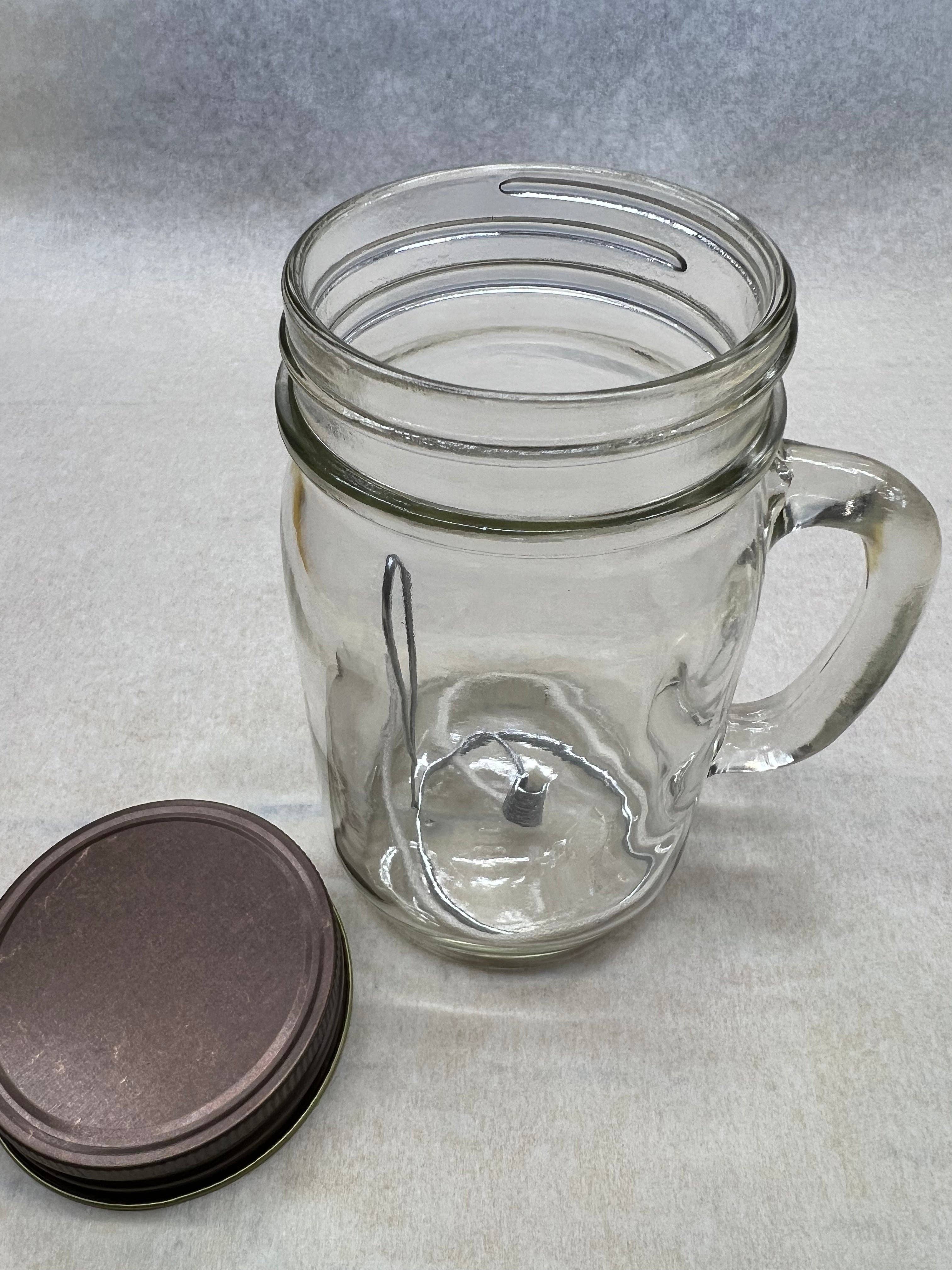 VIAI Beauty - Wholesale Pot/gevulde kaars - Kaarsenlamp met olijfolie - Mason Jar met handvat - Noodhulp - Stroomuitval3