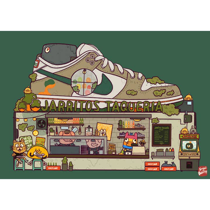 Jarritos Shoe Postcard for wholesale by sushiboiiiyy