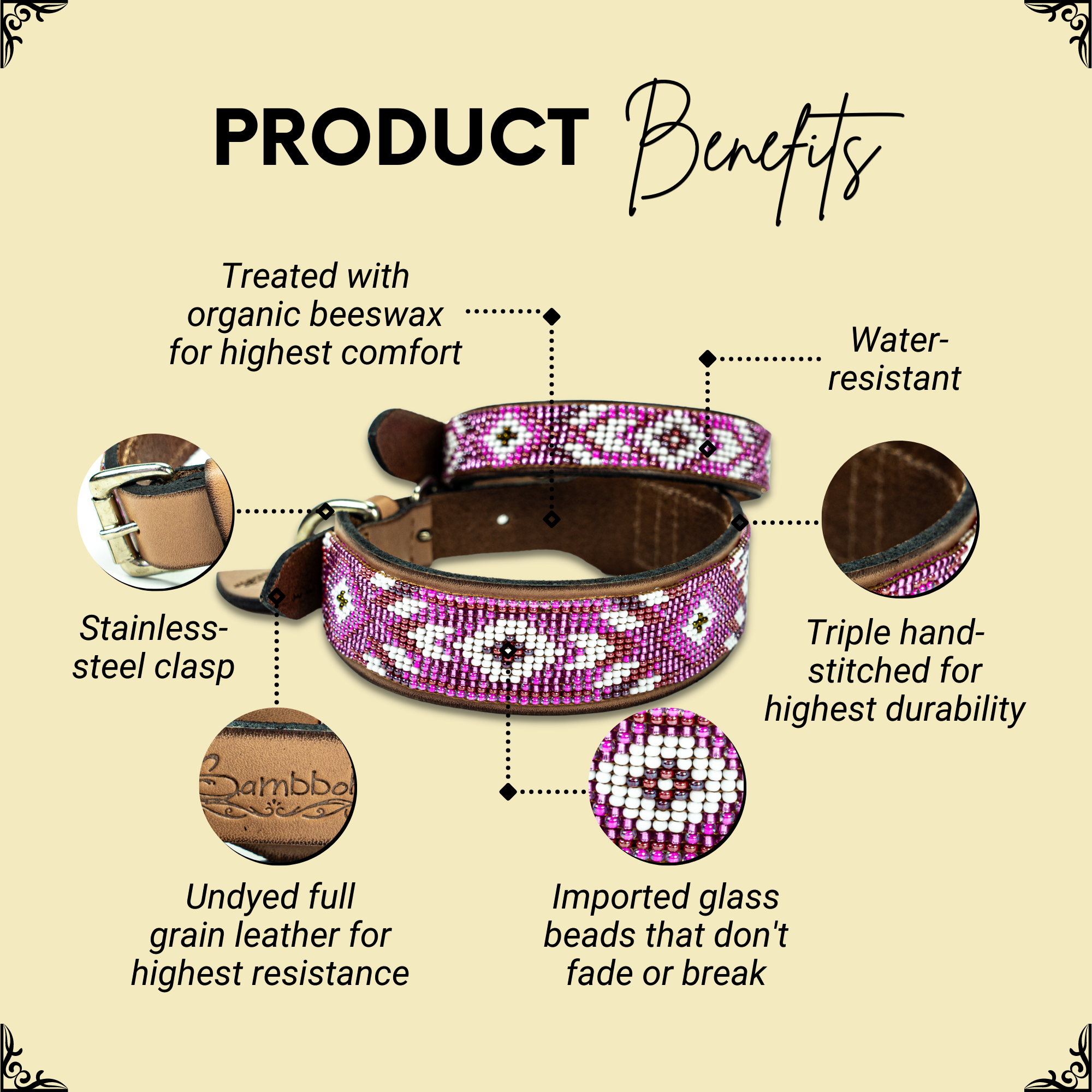 Sambboho - Wholesale Pet Collar - Dog - Melrose Sambboho Dog Collar (Deluxe Edition)1