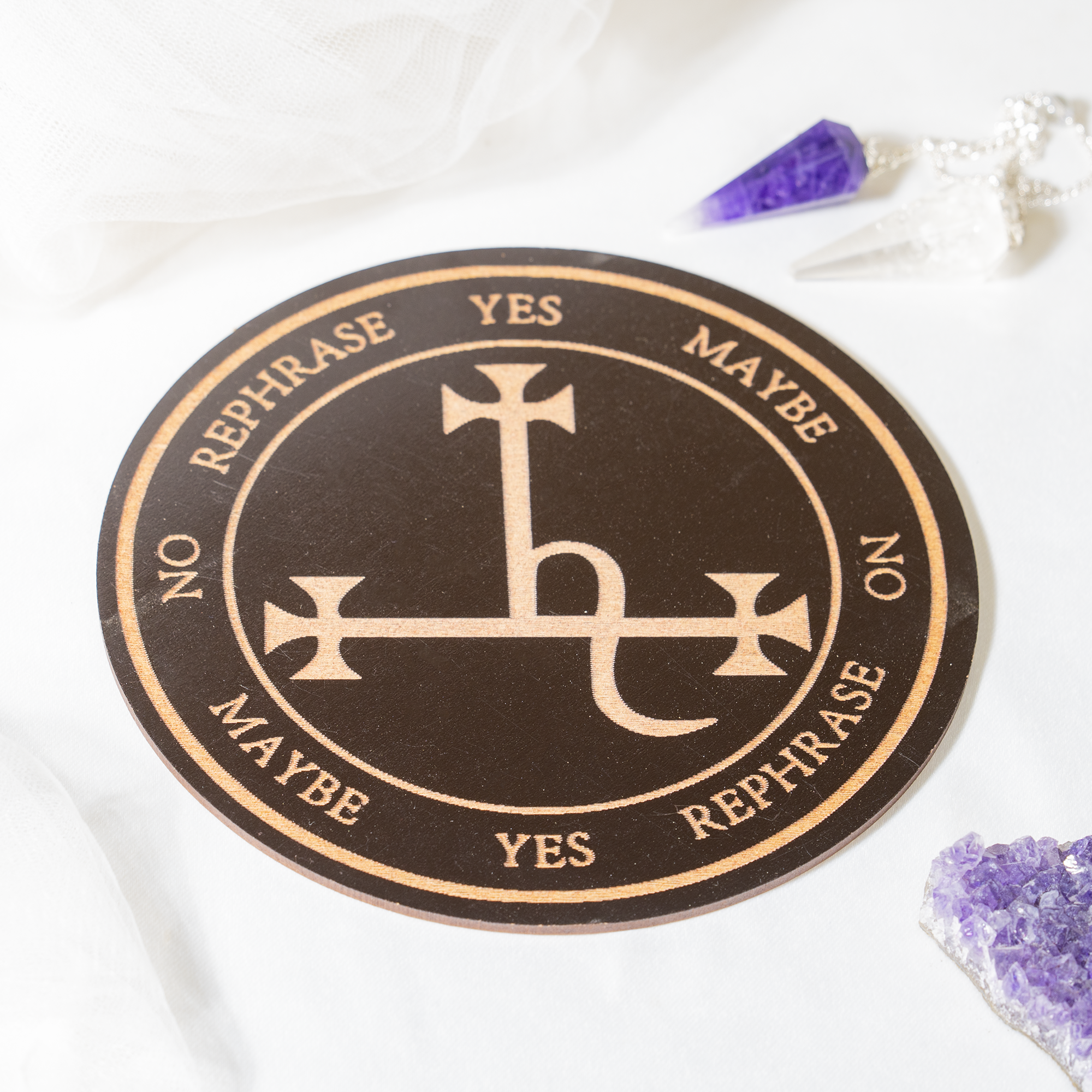Soothing Crystals - Wholesale Meditation Supplies - 6" Lilith Sigil Altar | Pendulum Board |Feminine Sigil Board2