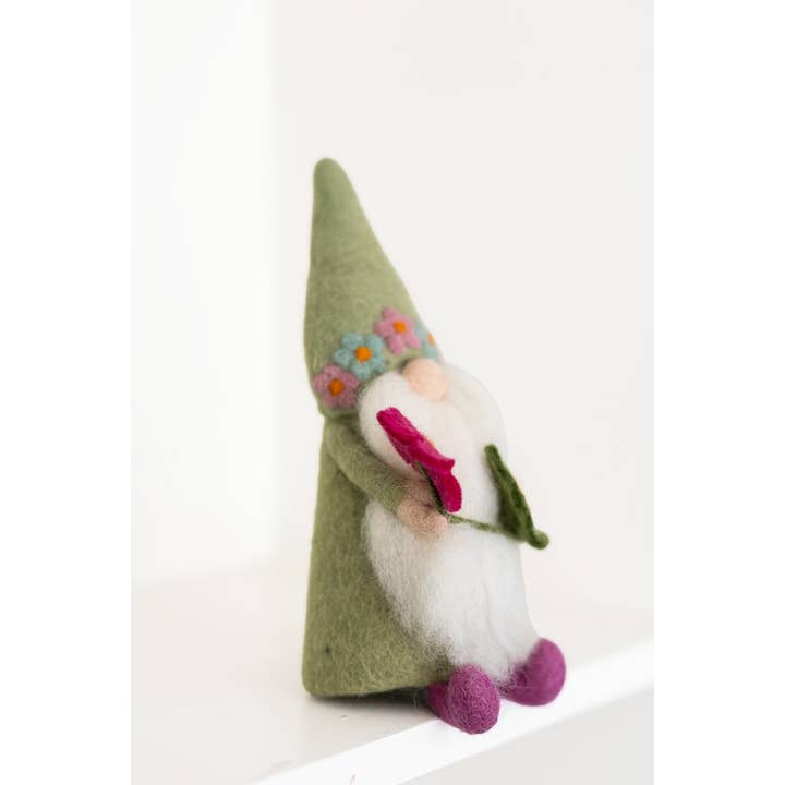 Nivas - Wholesale Decorative Tabletop Object - Easter Gnome - Flower - Handmade Spring Decor 3