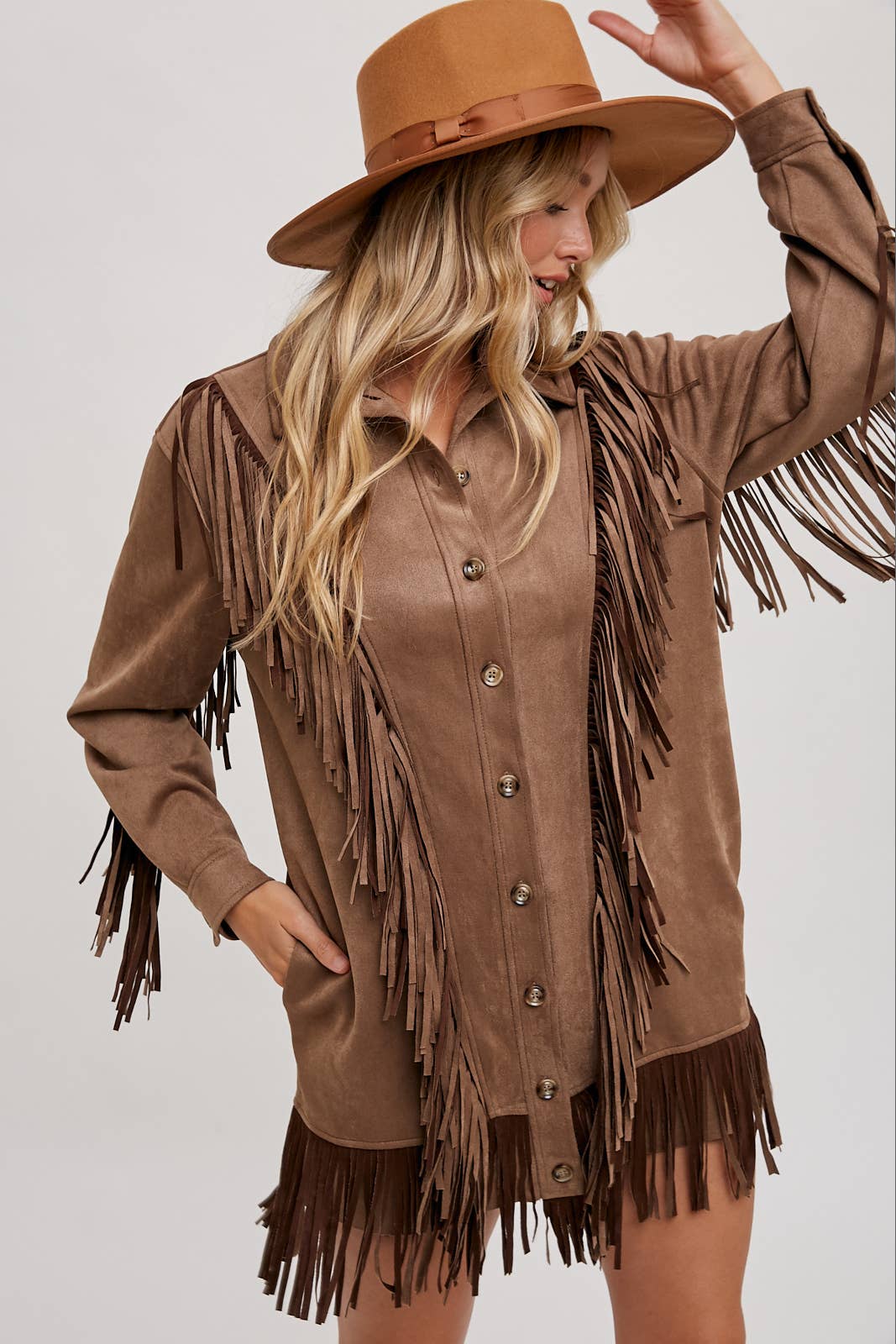 Bluivy - Wholesale Jacket - Women's - VEGAN SUEDE FRINGED JACKET33