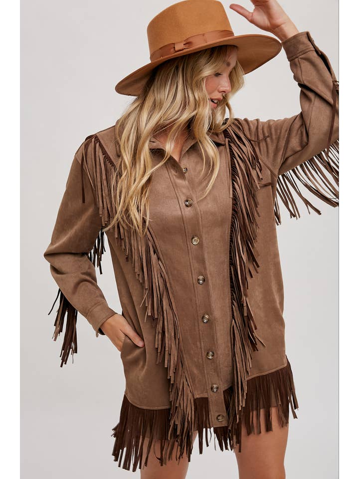 Bluivy - Wholesale Jacket - Women's - VEGAN SUEDE FRINGED JACKET33