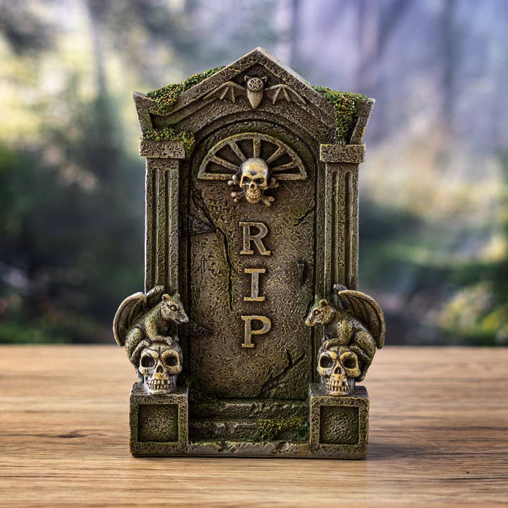 Pacific Trading - Wholesale Decorative Figurine - RIP Skull Tombstone Halloween4