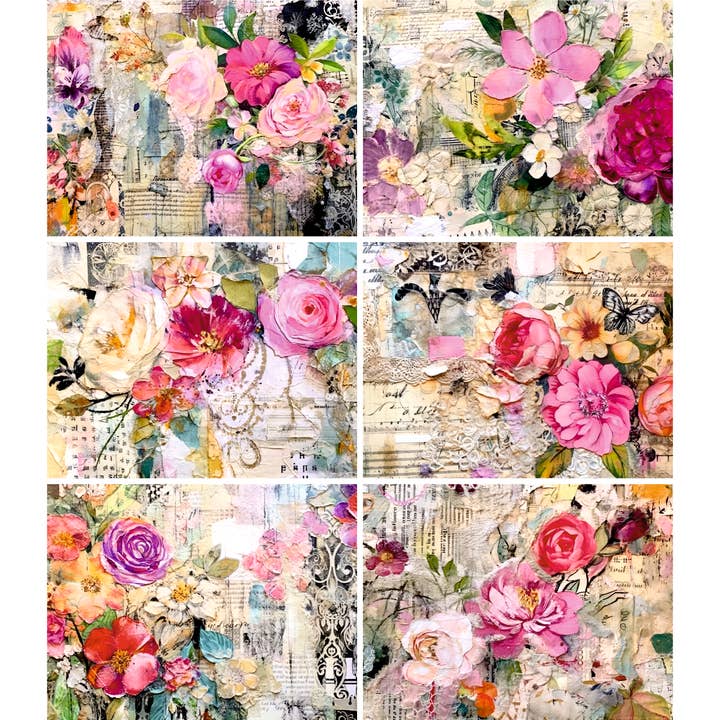 Papiers de riz Roses A4, 8 x 10,5 pouces (A4) pour la vente par Craft Kreatively