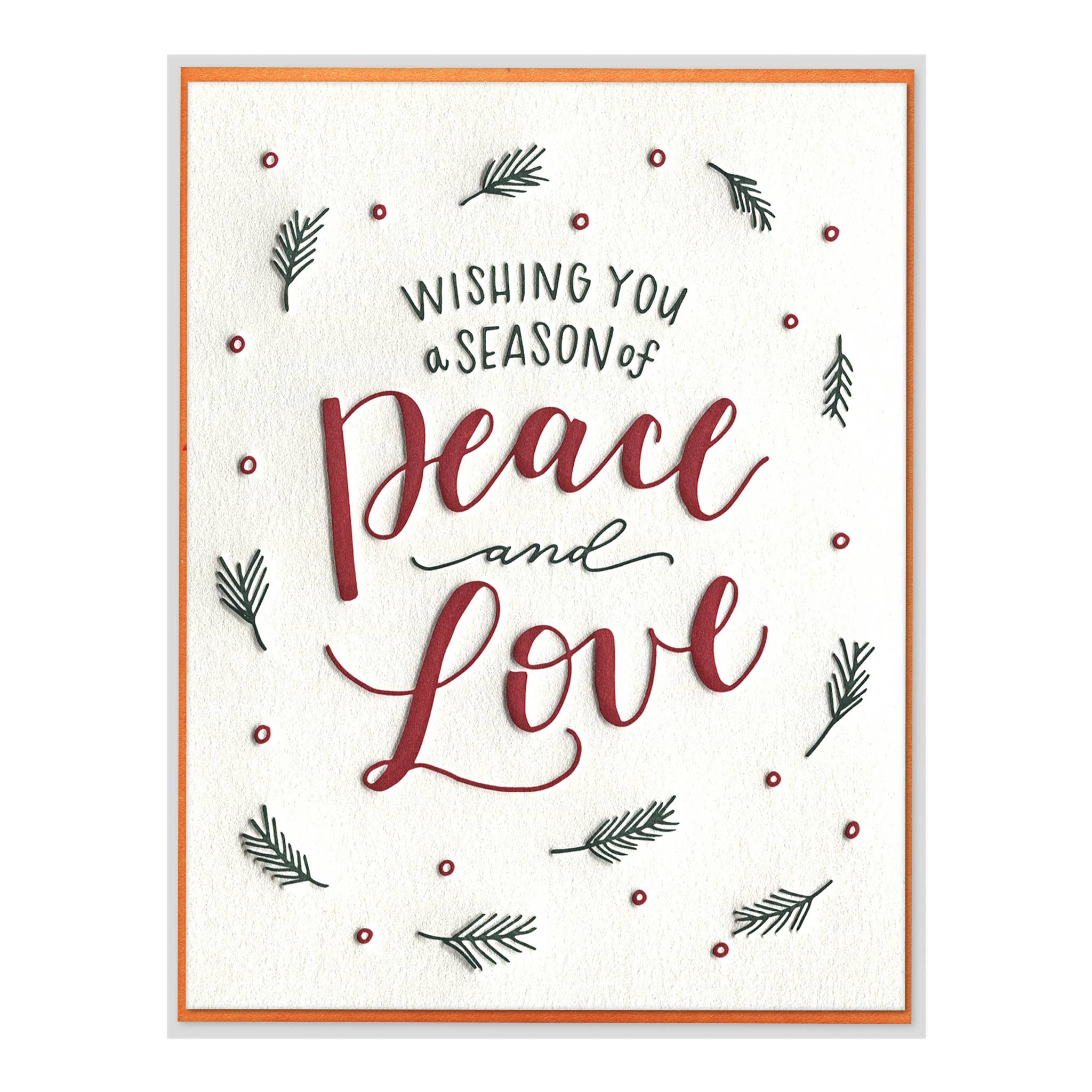 INK MEETS PAPER - Wholesale Season's Greetings Card - Season of Peace and Love Letterpress Christmas Card1