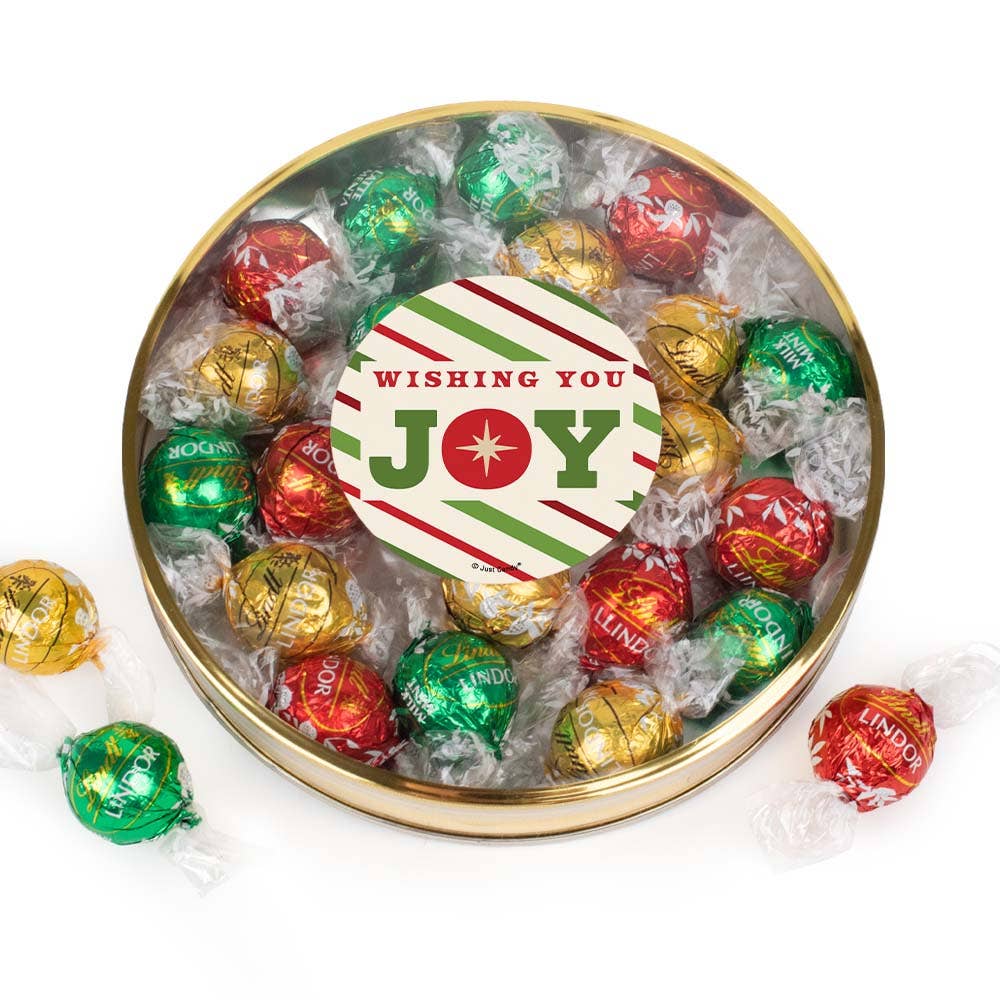 Just Candy - Wholesale Chocolate Box - Christmas Gift Tin with Assorted Lindor Truffles - Joy0