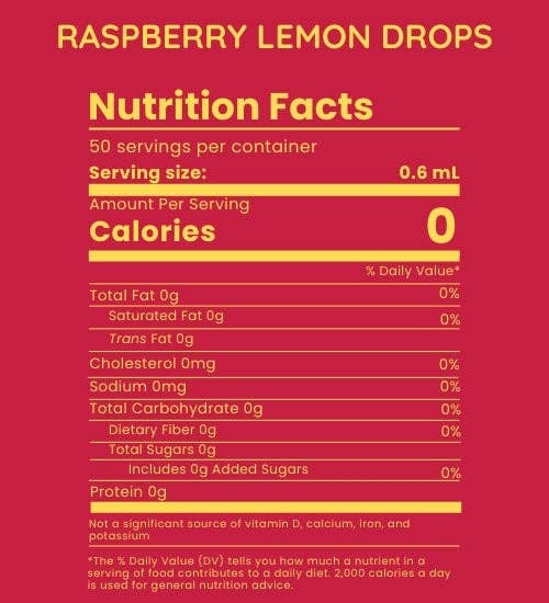 Allways Drops - Wholesale Flavored Syrup - Raspberry Lemon Drops, Natural Flavor, 1 oz, 50 Servings3