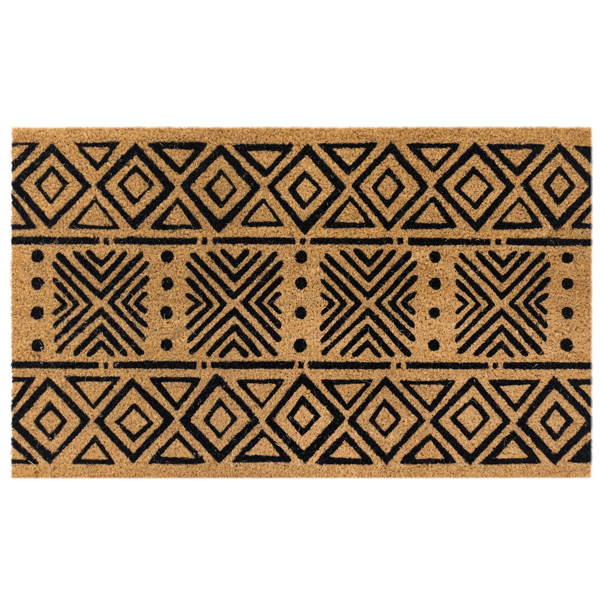 Black Natura Mudcloth Outdoor Mat for wholesale on Faire0
