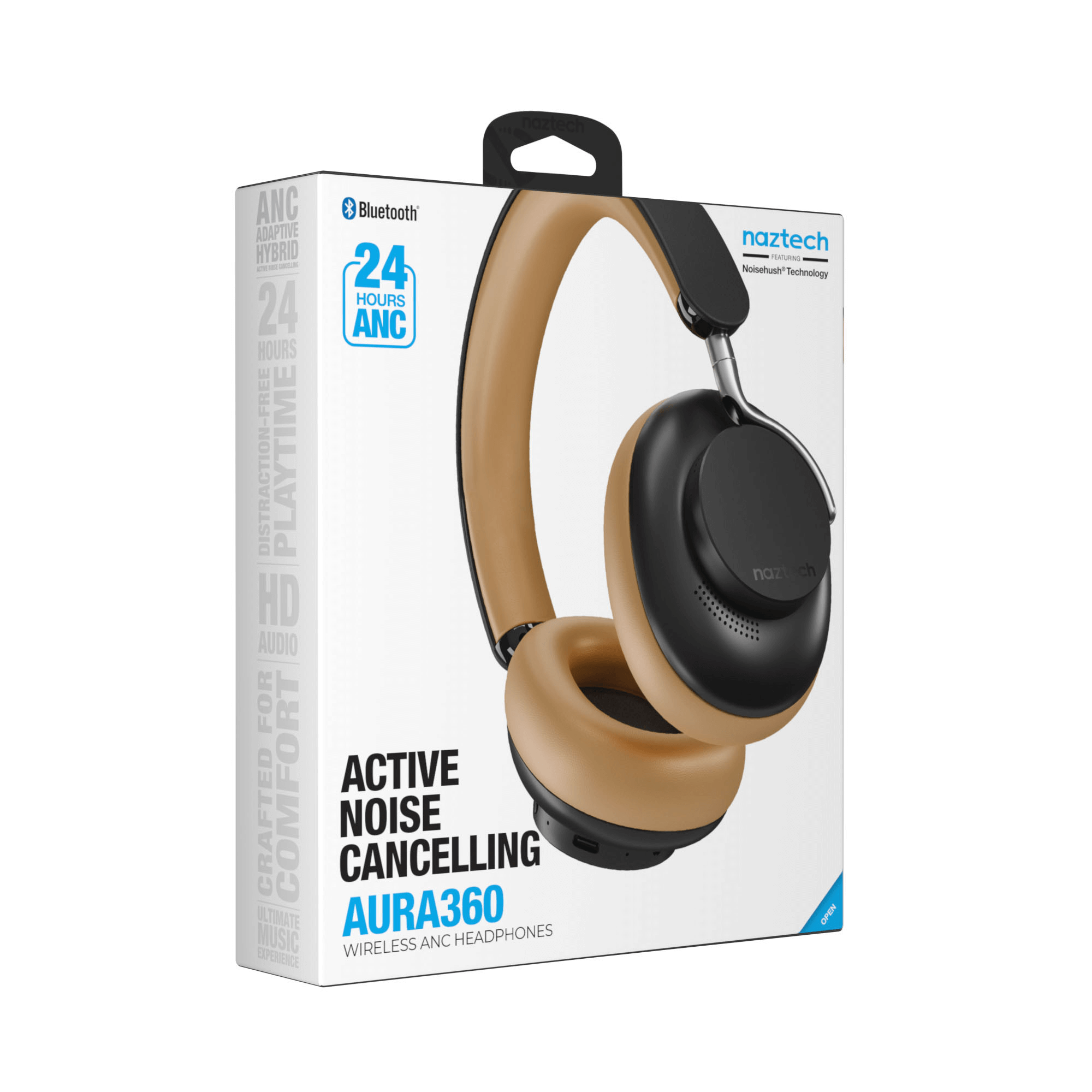JupiterGear Home - Venta al por mayor Auriculares - Auriculares inalámbricos con cancelación activa de ruido Naztech Aura 360 ANC34