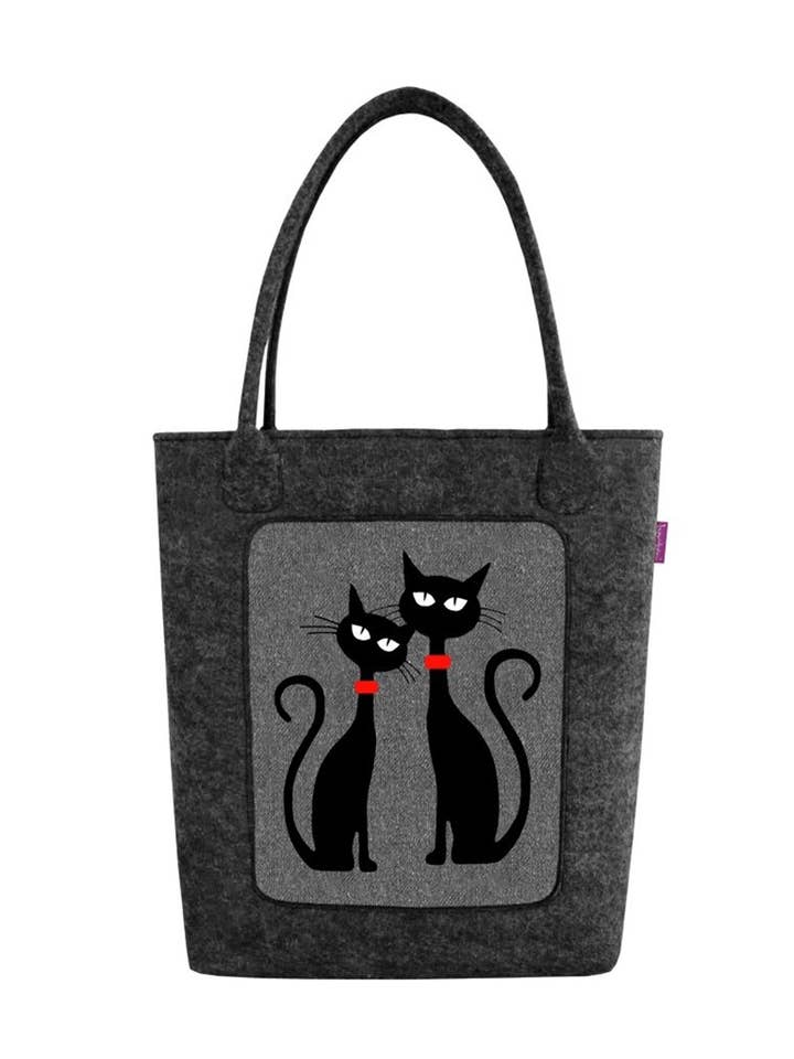 Svarta katter Bertoni Swing Line Filt Axelväska för wholesale av IngrossoBertoni by INCI Srl