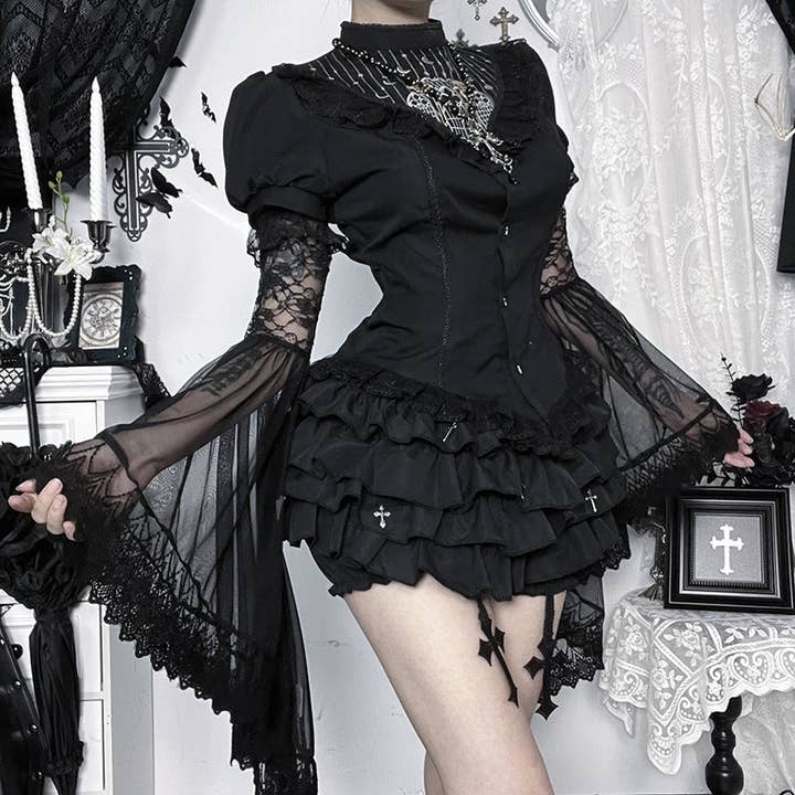 Gothic Lolita Sleeve Cuffs Stylish Black Overlay and other Purchase Wholesale japanese fashion. Free Returns & Net 60 Terms on Faire trending on Faire.