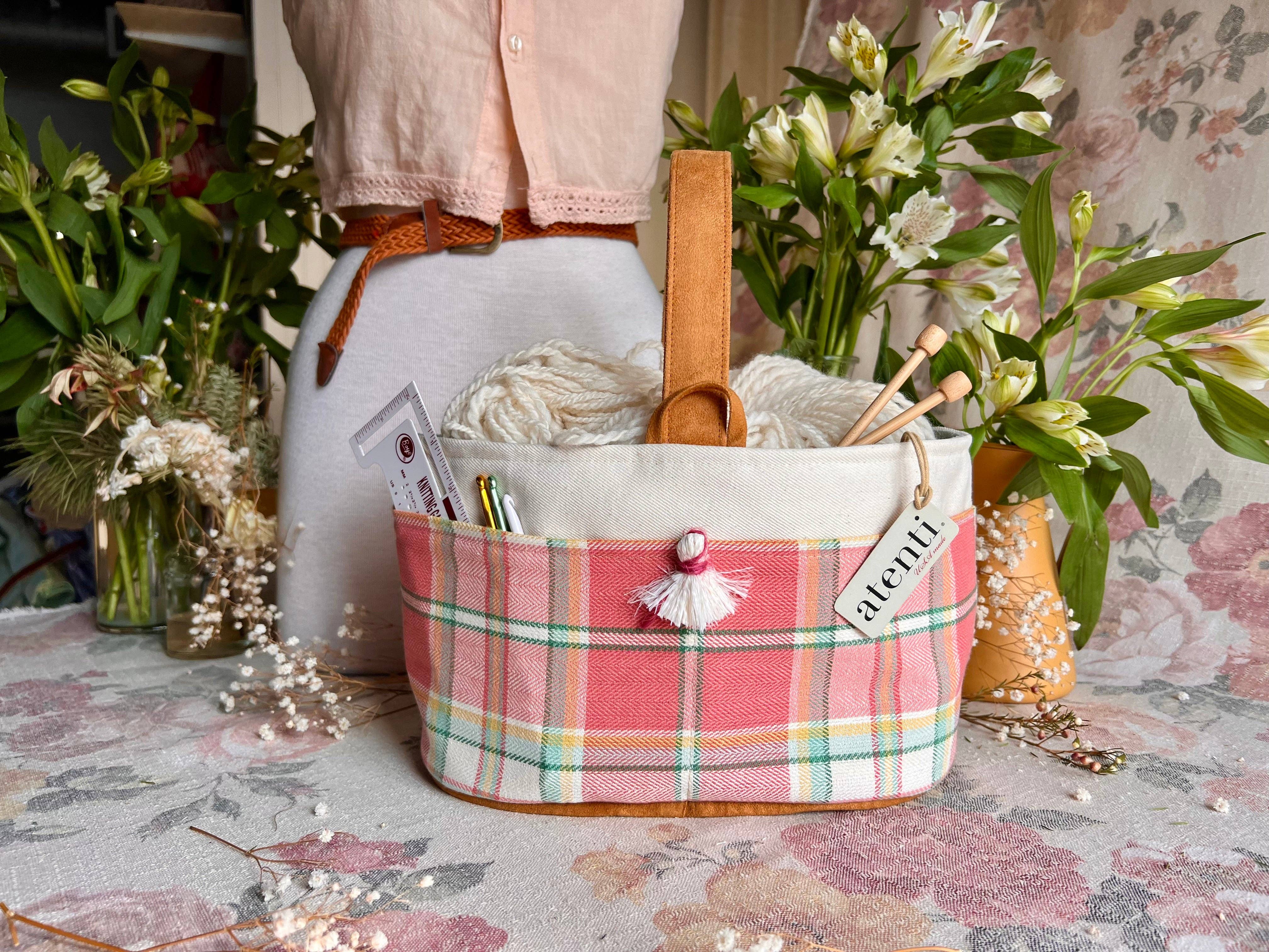 Atenti – Engroshandel Strikke-/hækleartikler – Striknings- og hæklearrangørprojekttaske, Bubblegum Caddy7