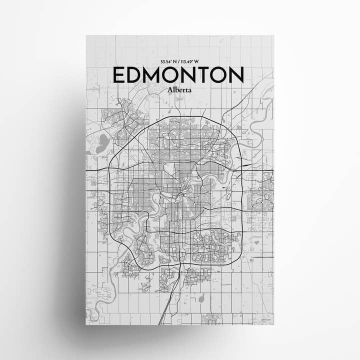 Affiche Carte de la ville d'Edmonton pour la vente par OurPoster.com