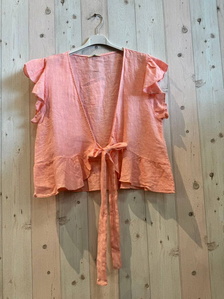 Linen & More - Wholesale Blouse - Women's - REF 11895 100% LINEN SHORT TIE BLOUSE8