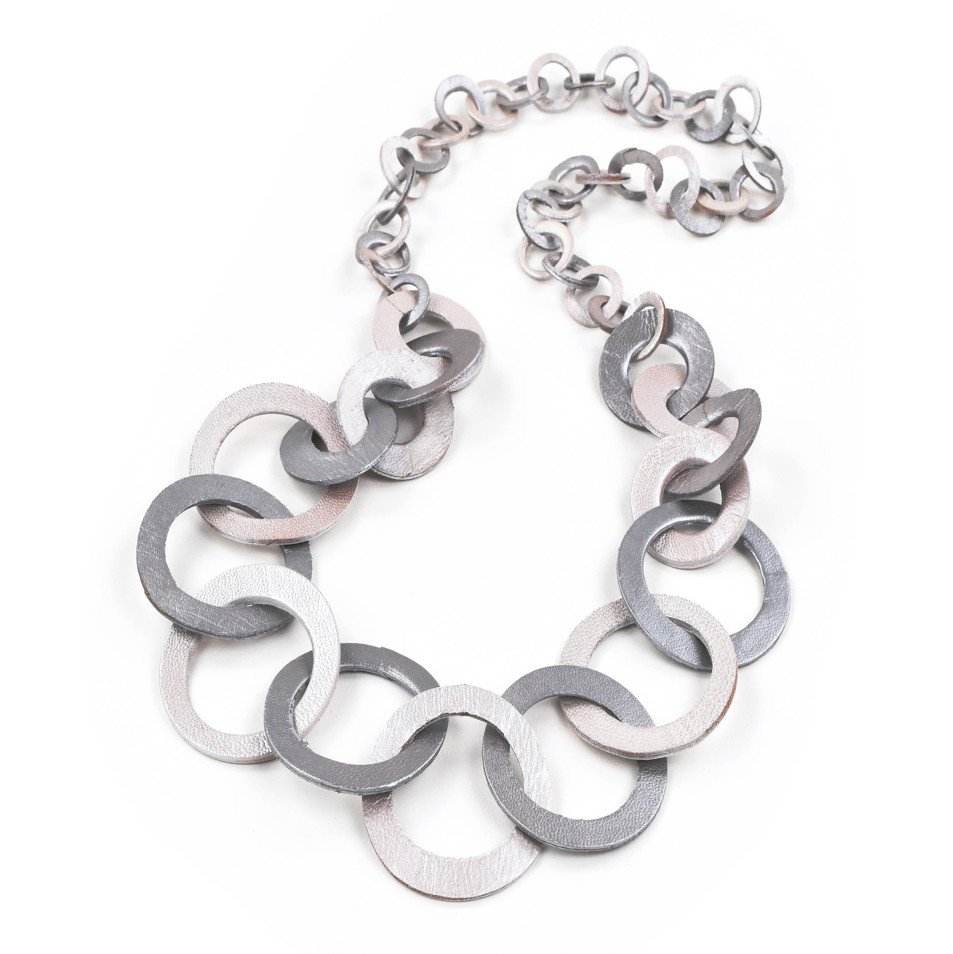 Nusantara Inc. - Wholesale Link & Chain Necklace - STUDIO 54 Leather Circle Necklace-974164