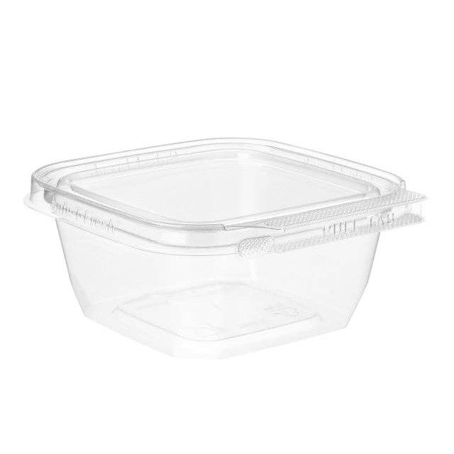 EcoQuality - Wholesale Food Storage Container - 12oz Tamper Resistant Clear Plastic Meal Prep Food Container TS12